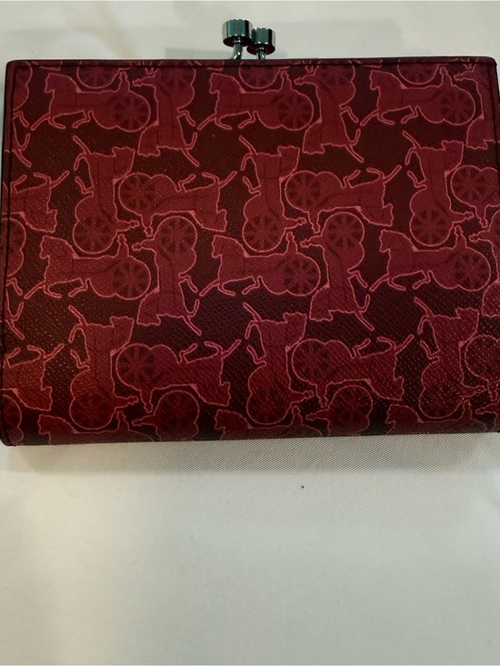 Celine Handbags - Celine Red Horse-Print Clasp Wallet